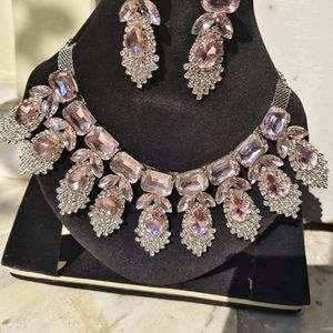 Diwali Offer Korean Glass Stone Necklace