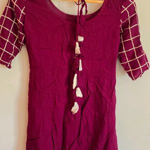 Unused Frock A Line Kurti Magenta/red Wine Colour