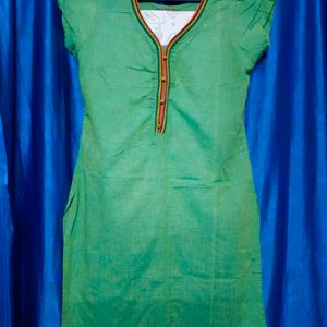 White And Green Colour Suit For Bust Size 38inch