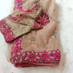 Full Net Saree With Blouse Sare