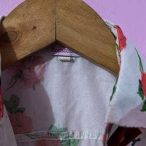 White Floral Print Boys Shirt