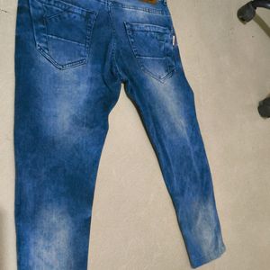 Blue Shaded Torn Denim Jeans