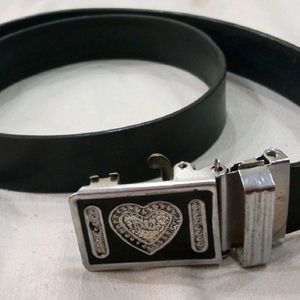 Black Belt With (Heart Shape Buckel)