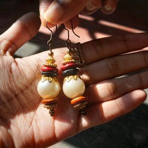 Set Of Two Tribal Chunky Earrings