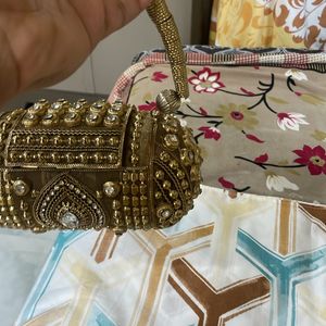 Bridal Golden Antique Purse