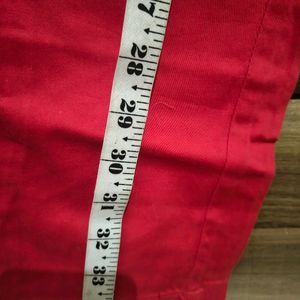 Red Trouser Pants Slim