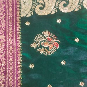 Heavy Banarasi Silk Saree With Blouse Piece