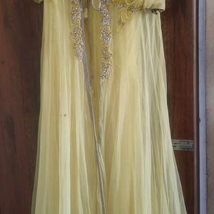 Yellow Color Coat Gown