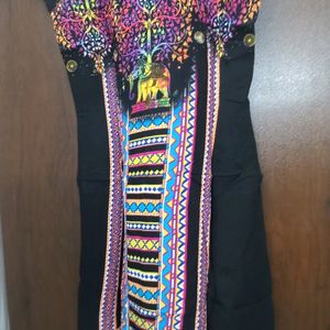 Black Multicolored Kurti