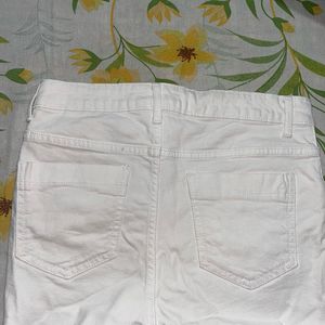 white denim shorts