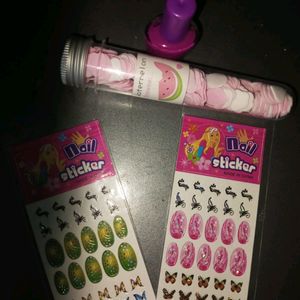 nail stickers and paper soap