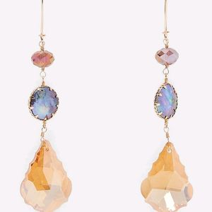 Zara Iridescent Peal & Crystal Earrings