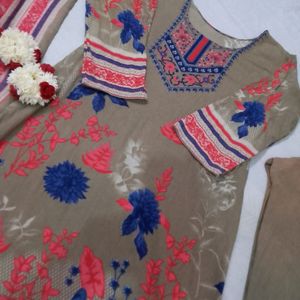 Printed Pakistani Suit Set With Duppta