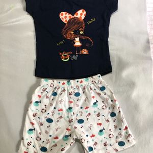 Printed T-shirt And Shorts Set