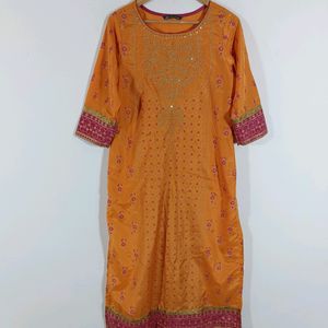 Mustard Yellow Printed Kurta (Women)