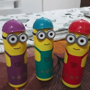 Pack Of 3 Multicolor Minions With 12 Sketch Pens