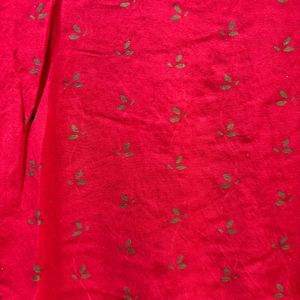 Embroidered Red Kurta