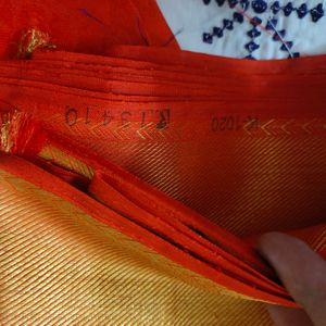 100% Pure Kanchipuram Silk Saree- Bright Red