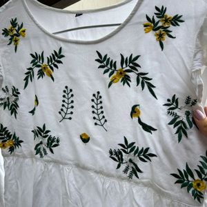 White Embroidered Top