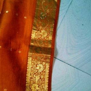 Orange Colour Pure Kanchipattu Saree