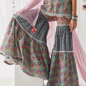 Multicolour Gharara Set