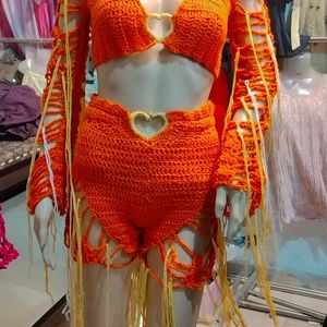 Handmade Crochet Dresses With Matching Bag