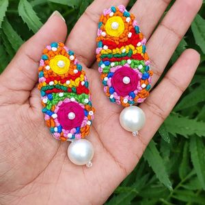 Hand Embroidered Earrings