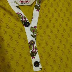 Yellow Kurti.  A Line Kurti.