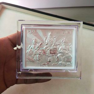 999 Pure Silver Lakshmi Ganesh Saraswati Frame