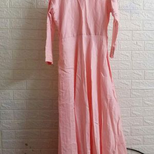 Ethnic Peach Gown With Churidaar