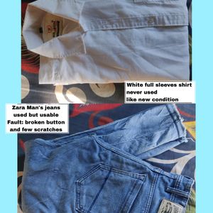 Combo Of Like New Shirt With Used Zara Jeans @99