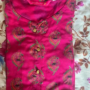 Pink Straight Kurta - S