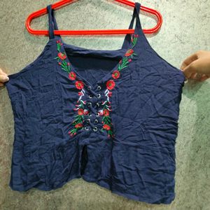 Navyblue Colour Sleeveless Croptop