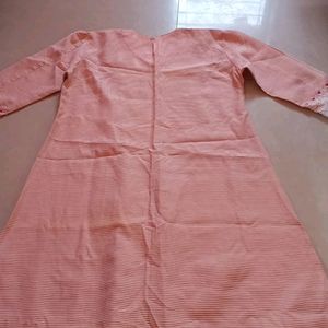 pretty peach colour kurta set for women