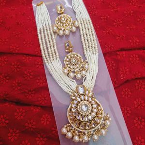 Rajwadi Kundan Long Necklace Set