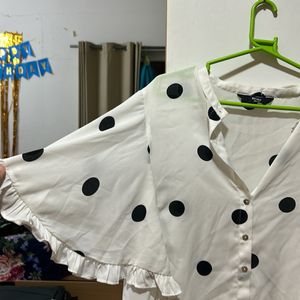 Polka Dot White Top