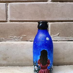 Handpainted Girl Art Bottle