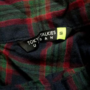 Tokyo Talkies Check Bardot Top