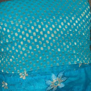 heavy,working half net saree