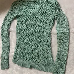 Mango Y2k Vintage Crochet Pullover