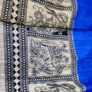 A Beautiful Blue Kalmakari Border Lehenga