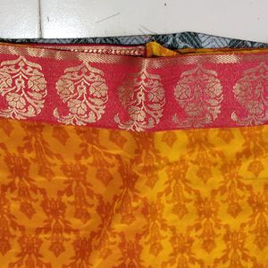 Yellow Border Saree