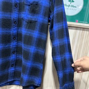 TRJ Blue Flannel Warm Check Shirt