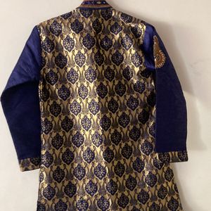 8-10 navy blue shervani set ( heavy jewelled)