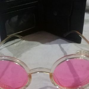 Gents Purse and Water Glass Pink Color