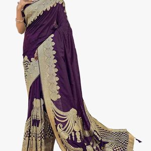 🛍️ @₹2799 Banarasi Silk Saree with Blouse Piece