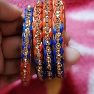 Beautiful Blue Orange Bangles