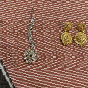 Jewellery Set With maangtika And Earrings