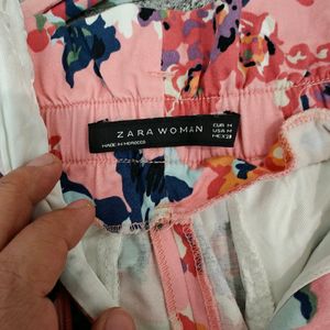 Zara Paperbag Floral Trousers