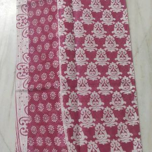 Polo Pink Cotton Silk Saree With Blouse 6 Meters